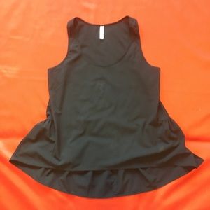 Silk feel black ruffle